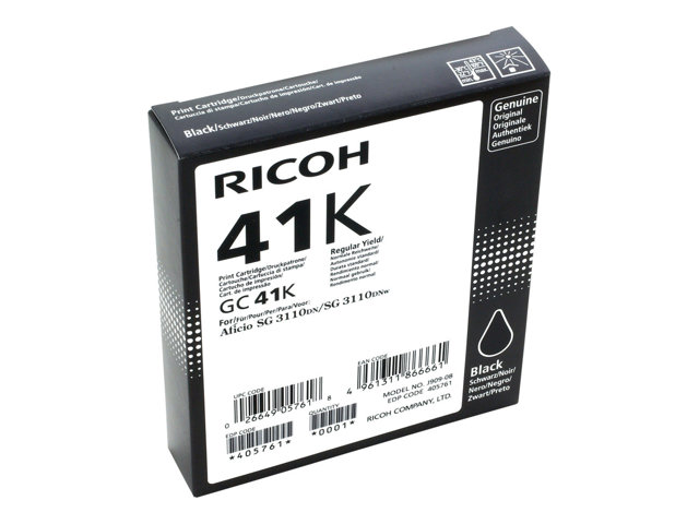 Картридж гелевый тип GC 41K черный (black) [405761] для Ricoh Aficio 3110DN/ 3110DNw/ 3100SNw/ 3110SFNw/ 7100DN