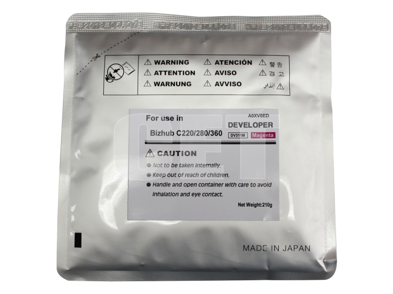 Девелопер для KONICA MINOLTA Bizhub C220/C280/C360 (CET) Magenta, 210г/пак, 114000 стр., CET8434