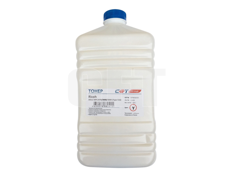 Тонер Type 516 для RICOH Aficio MPC2030/4000/5000 (Japan) Yellow, 500г/бут, (унив.), CET8066500