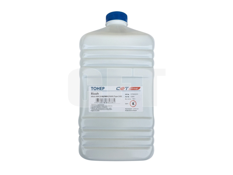 Тонер Type 516 для RICOH Aficio MPC2030/4000/5000 (Japan) Black, 500г/бут, (унив.), CET8062500