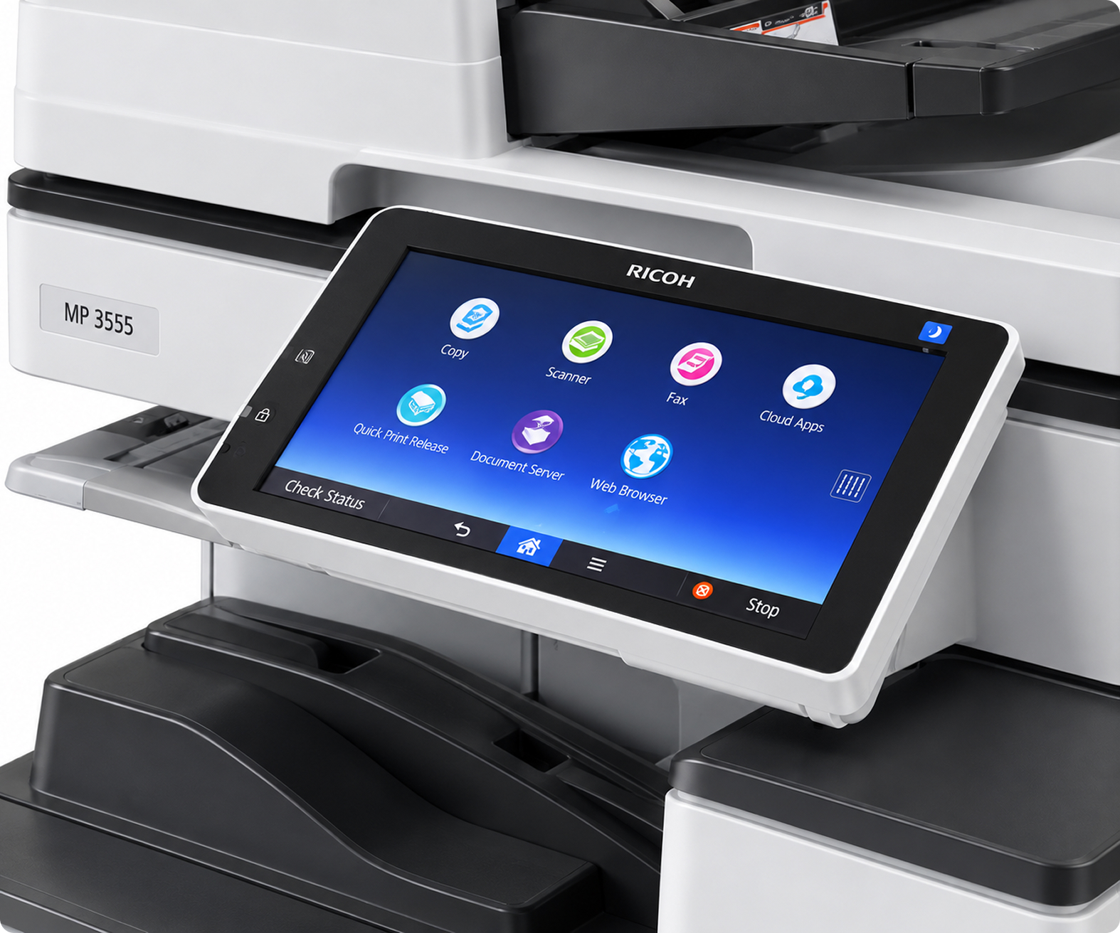 Сенсорная панель и мобильные функции RICOH MP 3555SP
