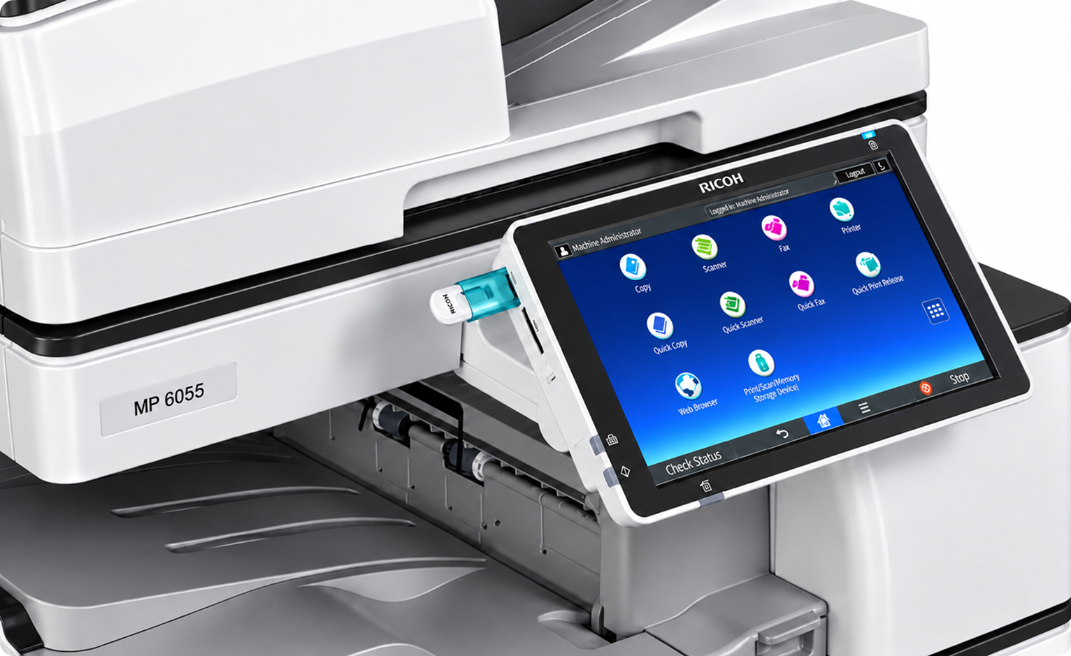 Сенсорная панель и мобильные функции RICOH MP 6055SP