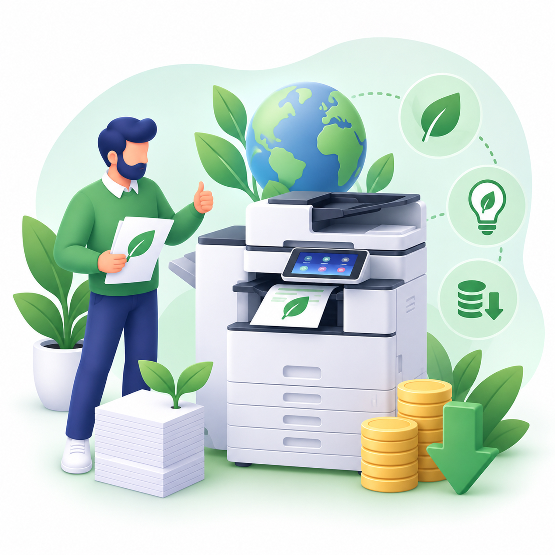 Экологичность и экономичность восстановленного МФУ Ricoh