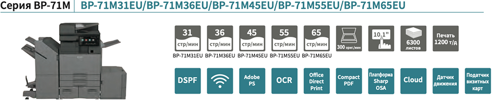 Sharp BP-71M55 базовые и дополнительные опции